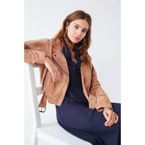 NWOT Blank NYC Fitted suede leather moto jacket.